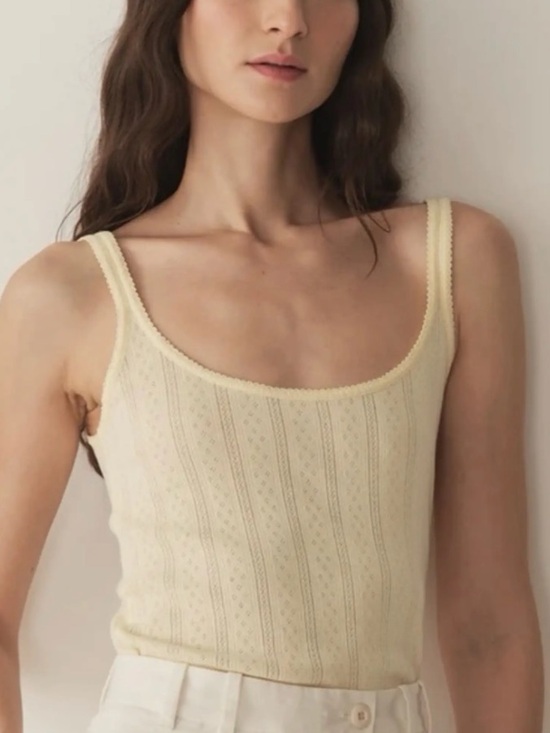 Doen Tops - NWT Doen Shae tank in pointelle creme citron